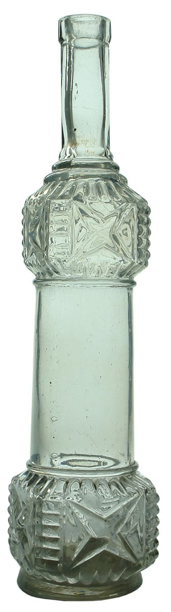 Star Pattern Glass Vinegar Bottle