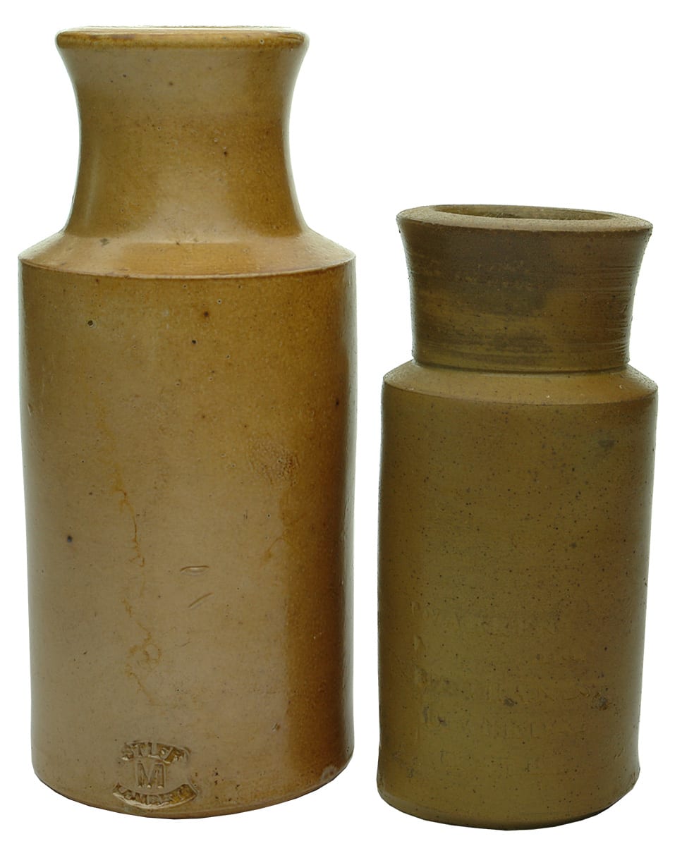 Old Stoneware Blacking Jars