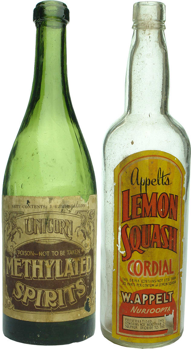 Old Labelled South Australian Bottles