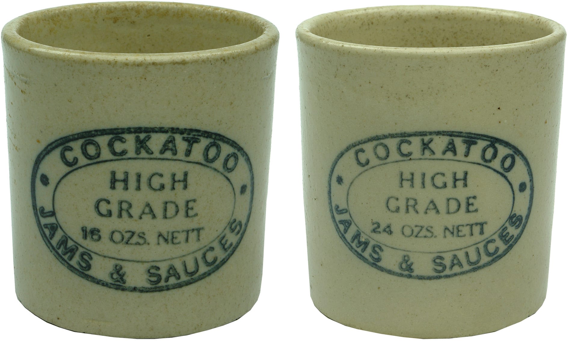 Cockatoo Jams Sauces Stoneware Jars