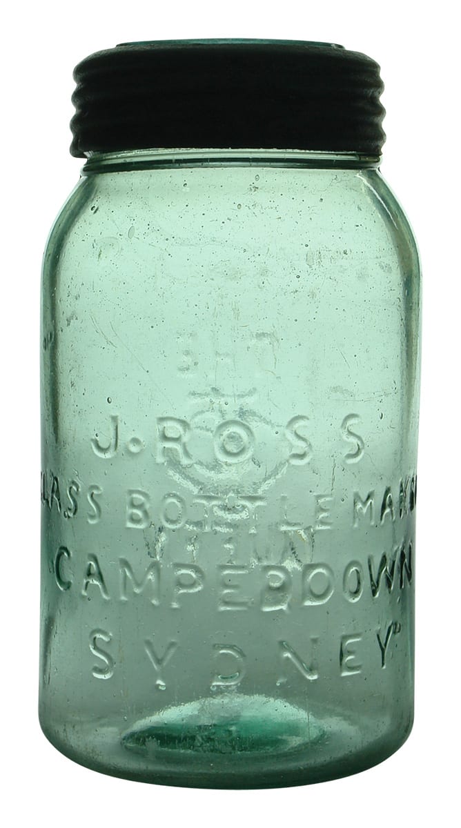 Ross Glass Bottle Maker Camperdown Queen Fruit Jar