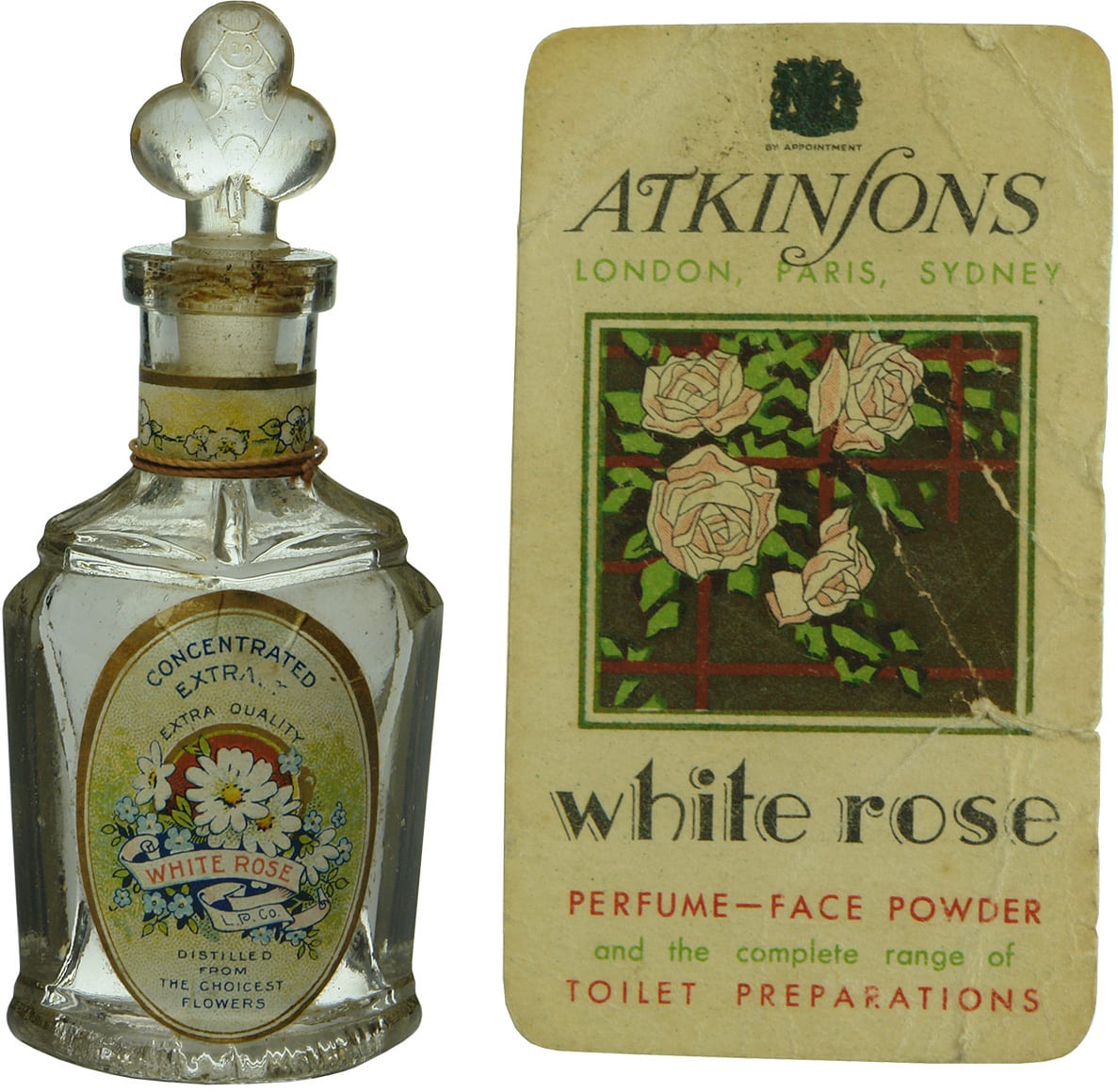 White Rose Perfume Atkinson's Advertising Bottle