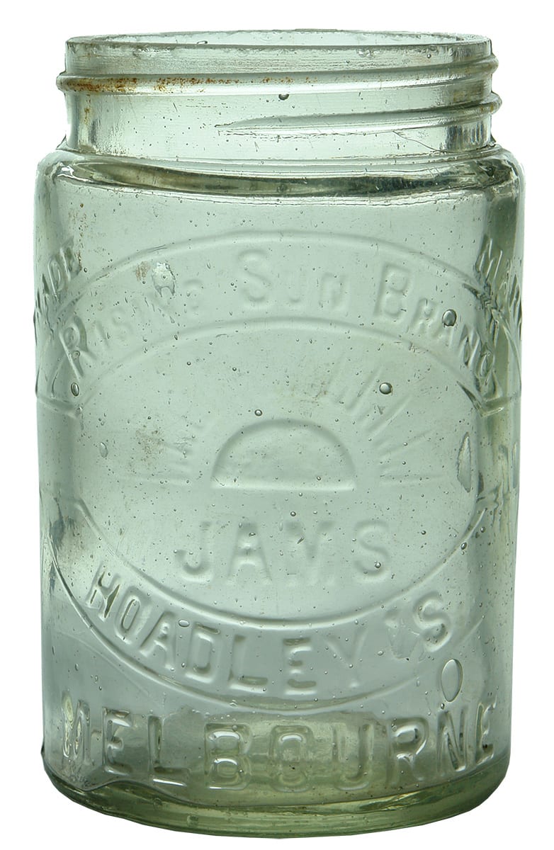 Hoadley's Melbourne Rising Sun Brand Jams Jar