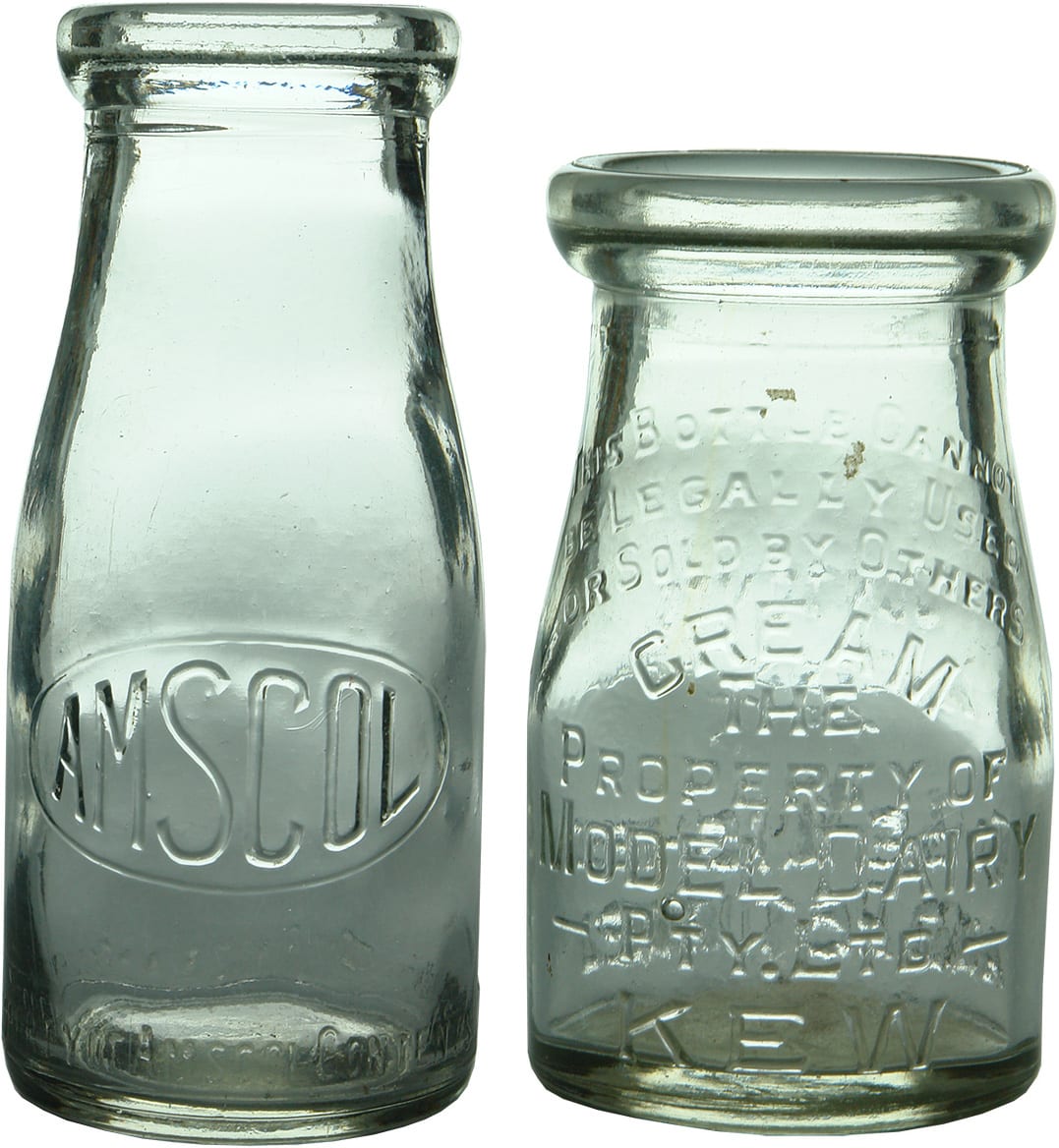 Old Vintage Glass Milk Bottles