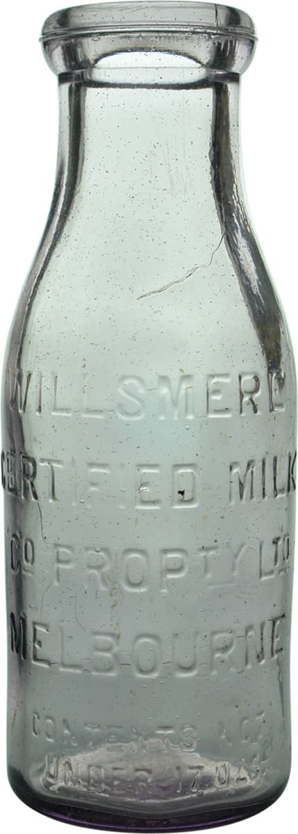 Willsmere Certified Milk Melbourne Vintage Milk Bottle