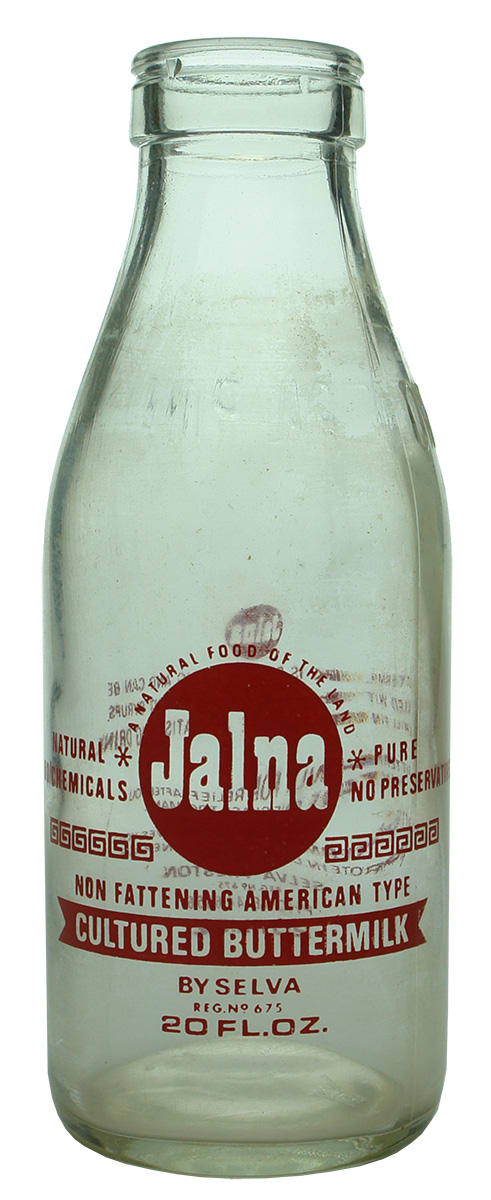 Jalna Buttermilk Advertising Milk Bottle