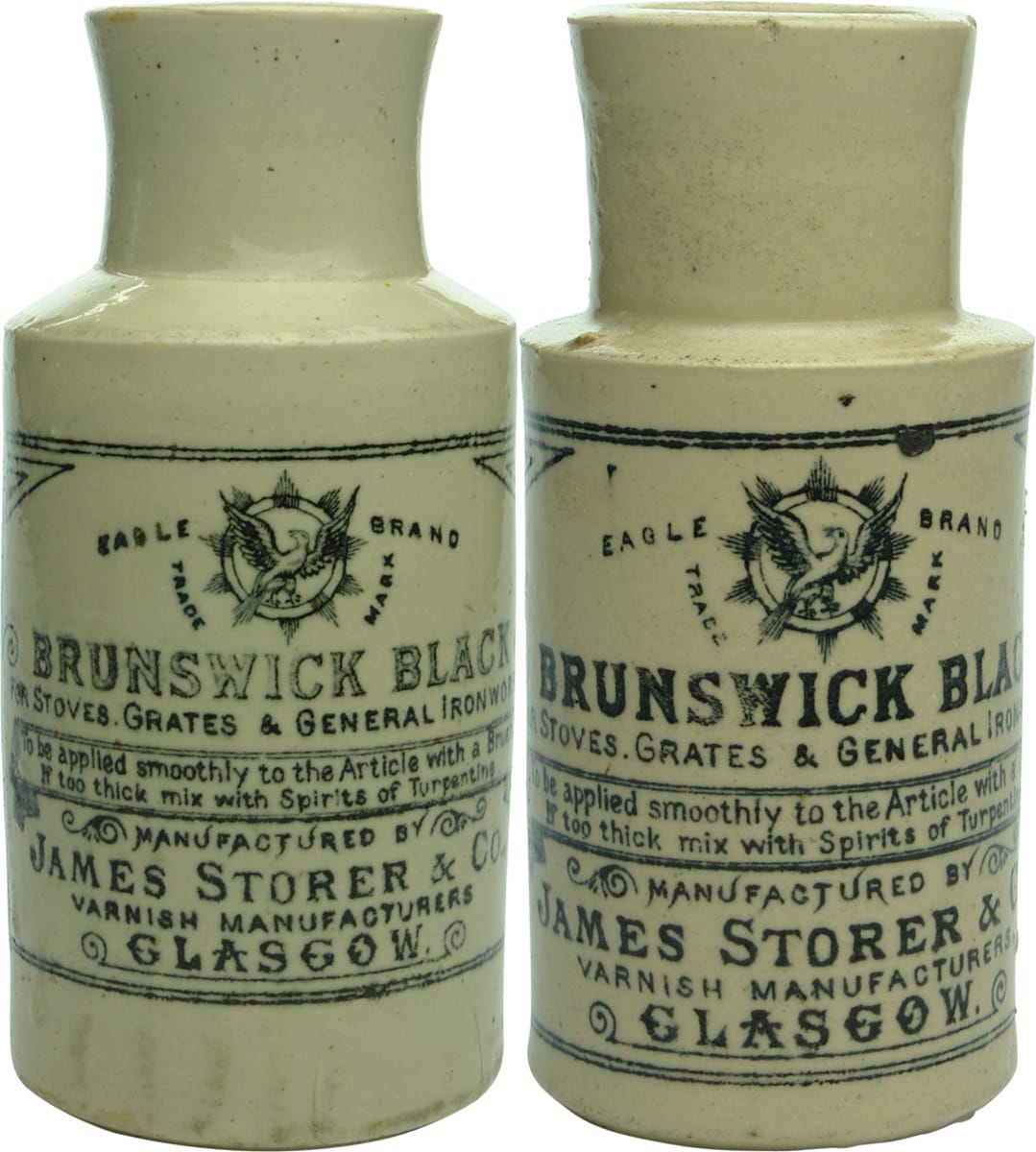 James Storer Glasgow Brunswick Black Jars