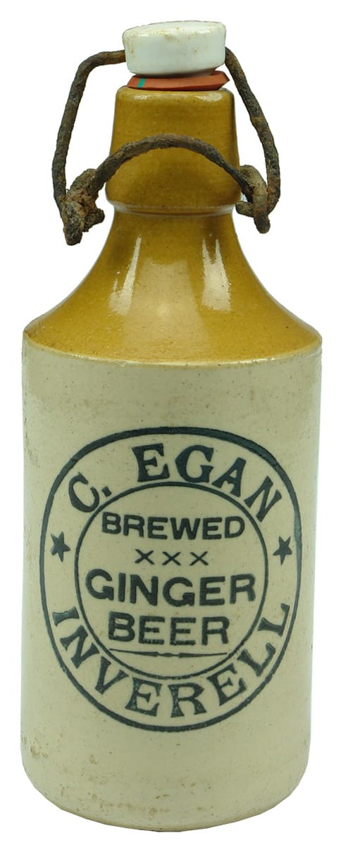 Egan Brewed Ginger Beer Inverell Stoneware Bottle