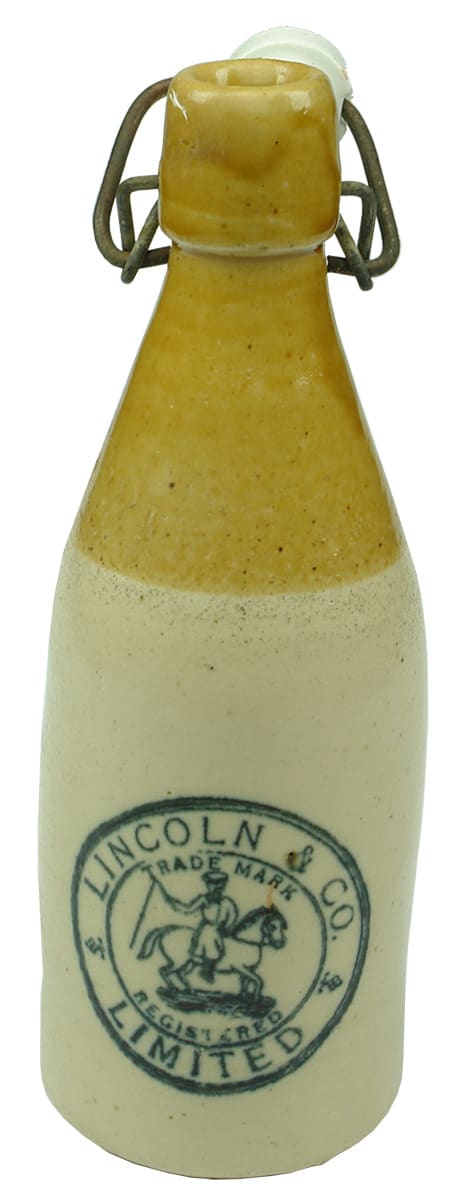 Lincoln Stockman Lightning Stopper Stoneware Bottle