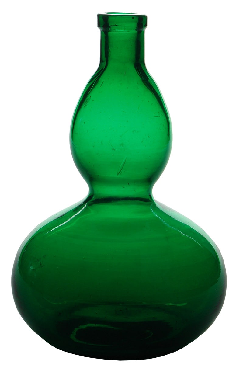 Green Glass Calabash Bottle