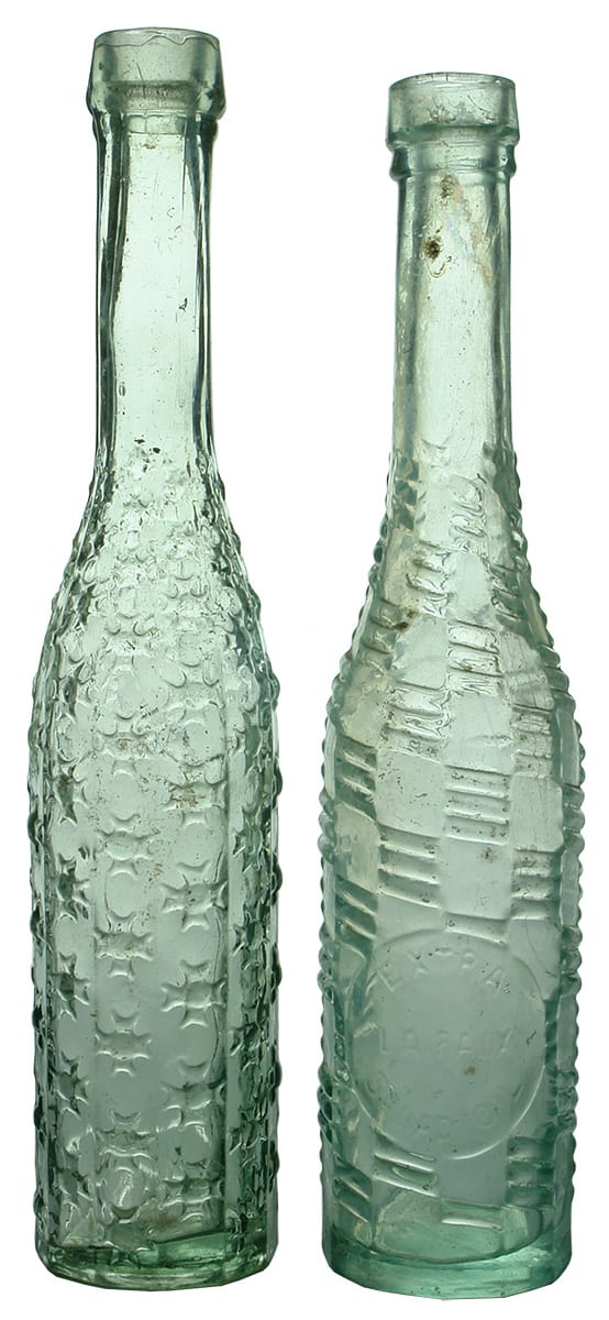 Antique Glass Salad Oil Bottles