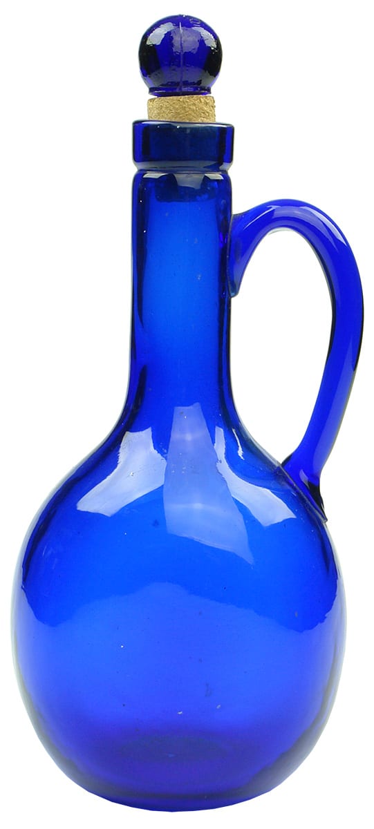 Cobalt Blue Jug Decanter Antique Glassware