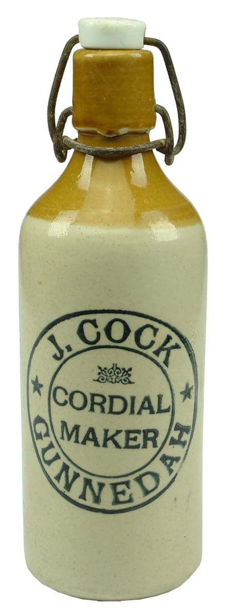 Cock Cordial Maker Gunnedah Stoneware Bottle