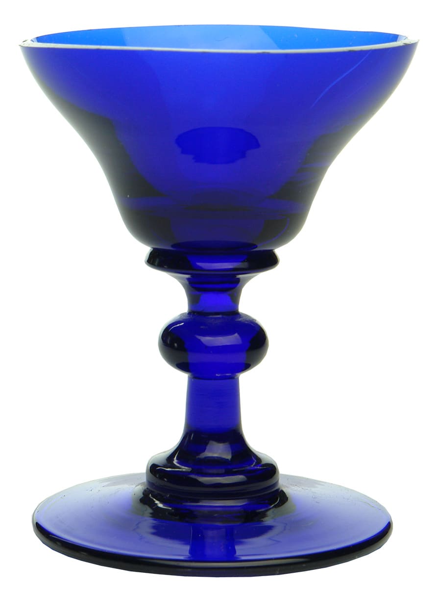 Cobalt Blue Chalice Goblet Antique Glassware