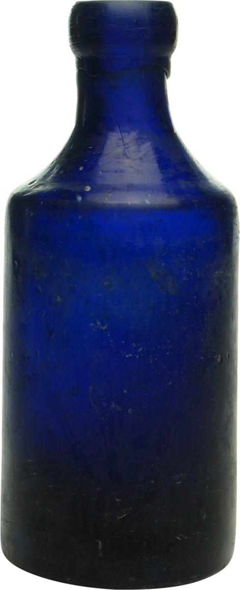 Cobalt Blue Glass Ginger Beer Bottle