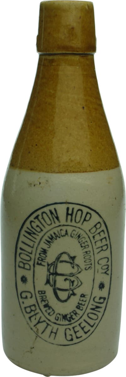 Bollington Hop Beer Blyth Geelong Stoneware Bottle