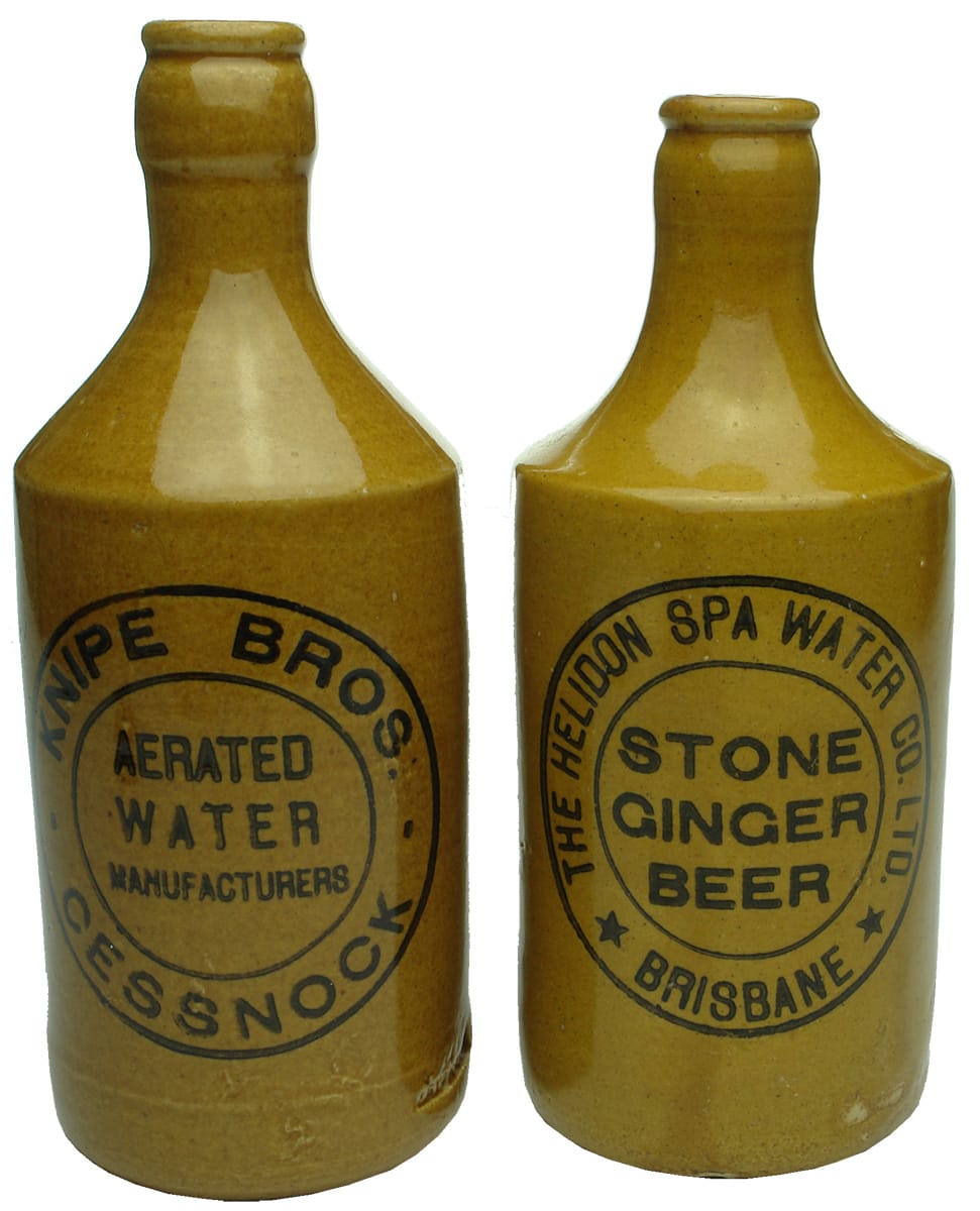 Collection Stoneware Ginger Beer Vintage Bottles