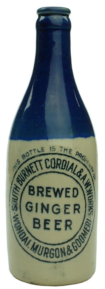 South Burnett Brewed Ginger Beer Vintage Bottle