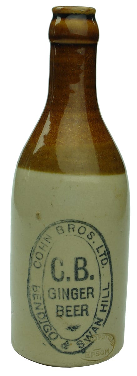 Cohn Bros Bendigo Swan Hill Stoneware Bottle