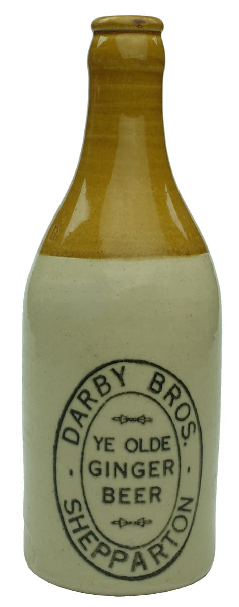 Darby Bros Shepparton Stoneware Ginger Beer Bottle