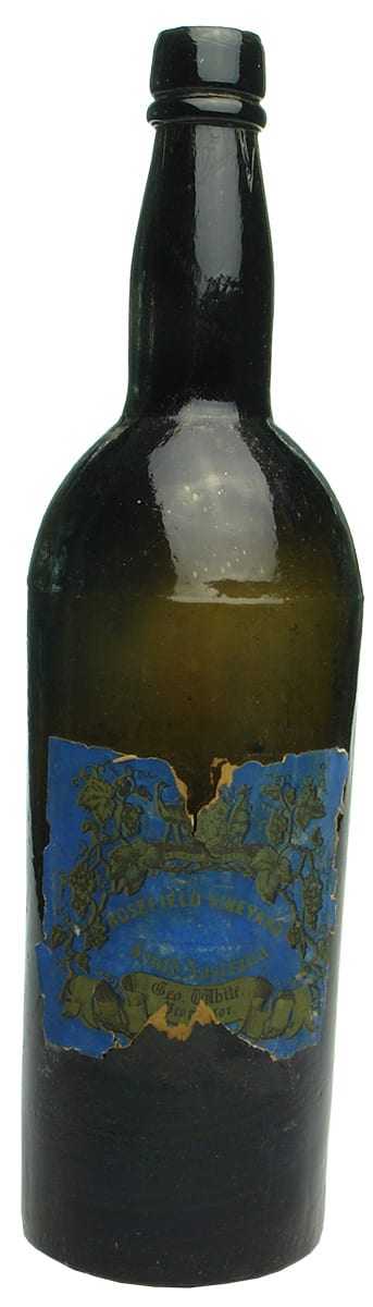 George White Rosefield Vineyard Labelled Australian Wine Bottle