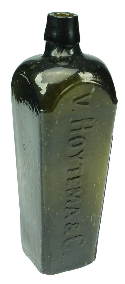 Hoytema Antique Black Glass Gin Bottle