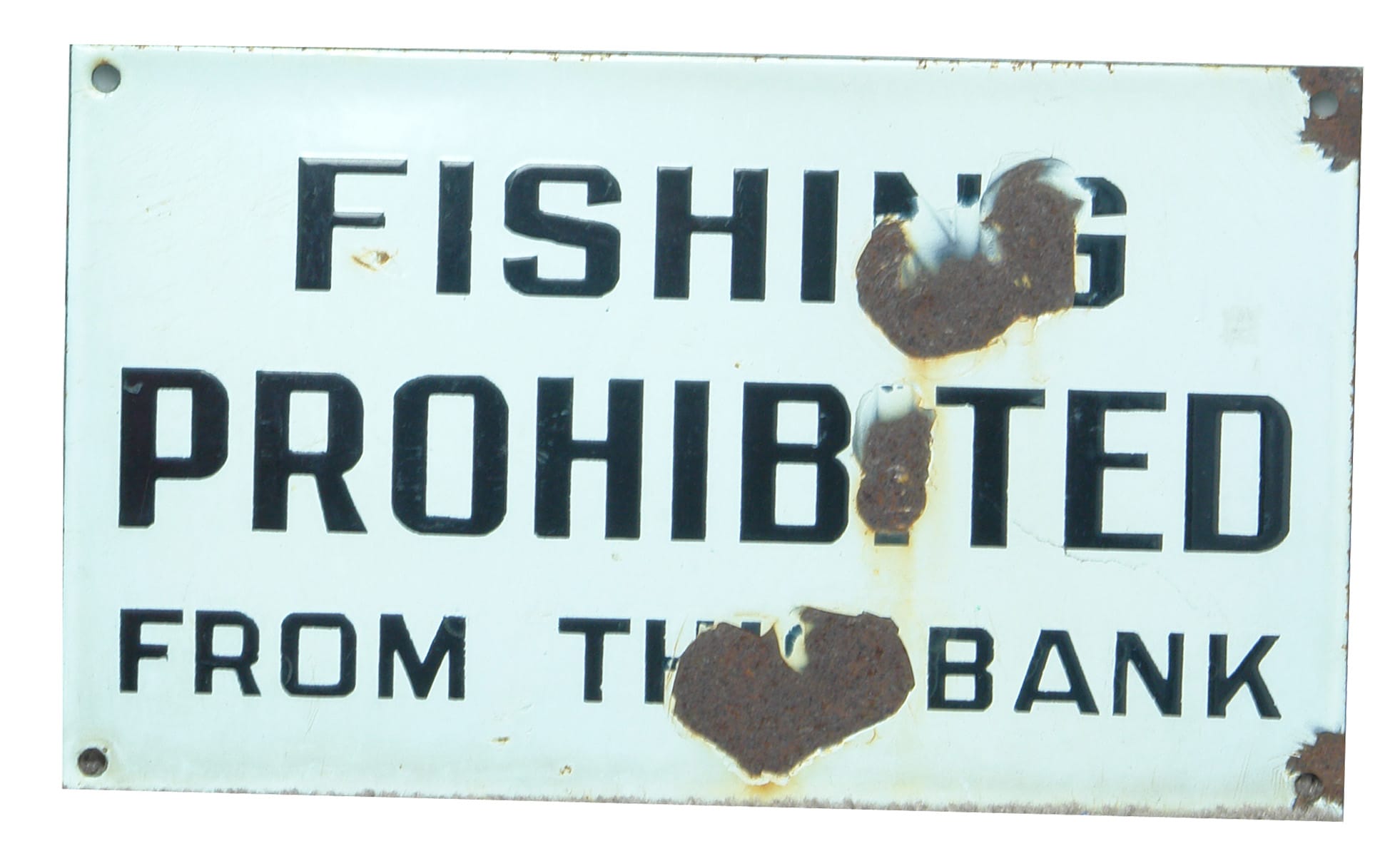 Fishing Prohibited Enamel Sign