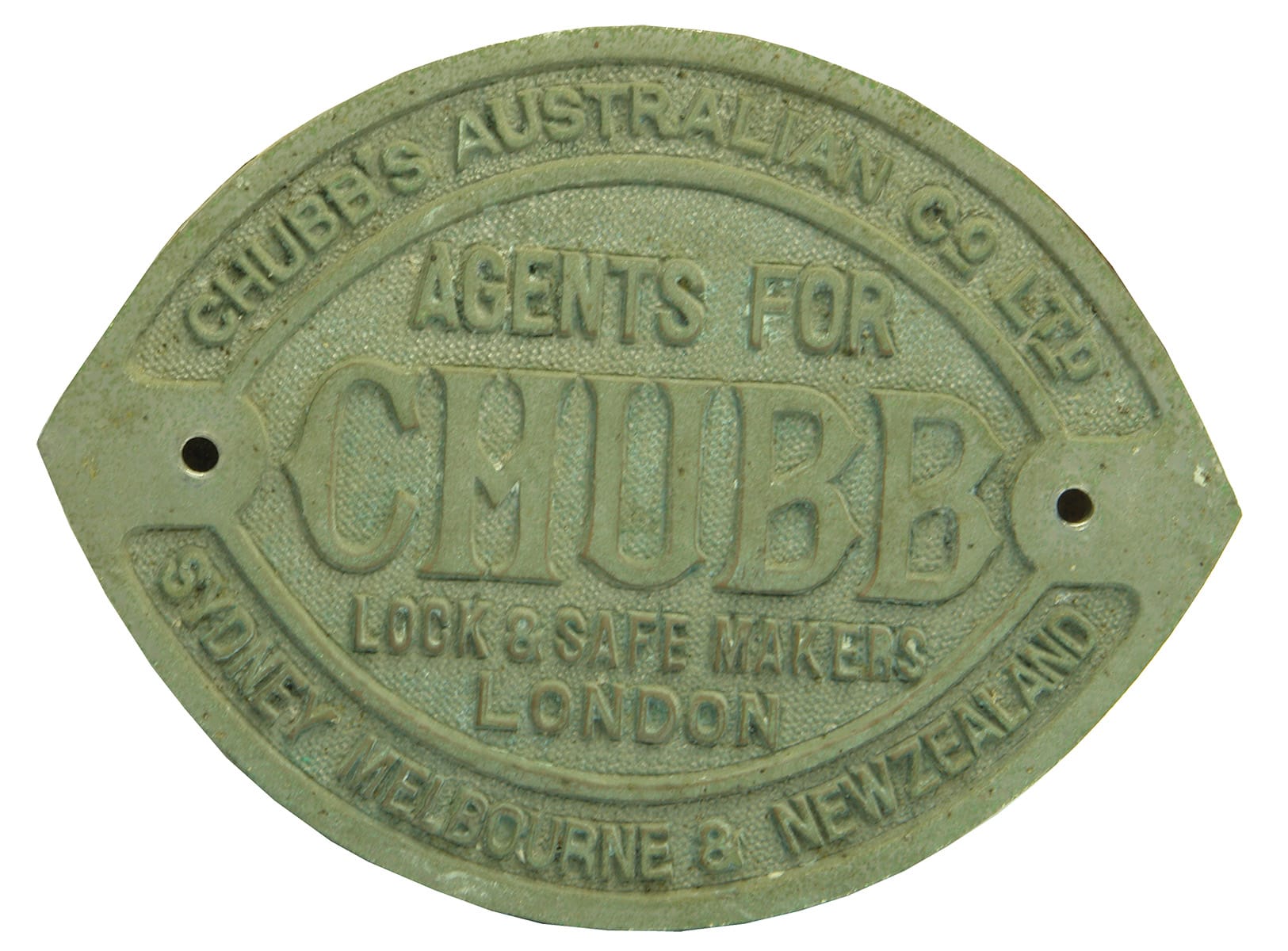 Chubb Australia Lock Safe Brass Plaque
