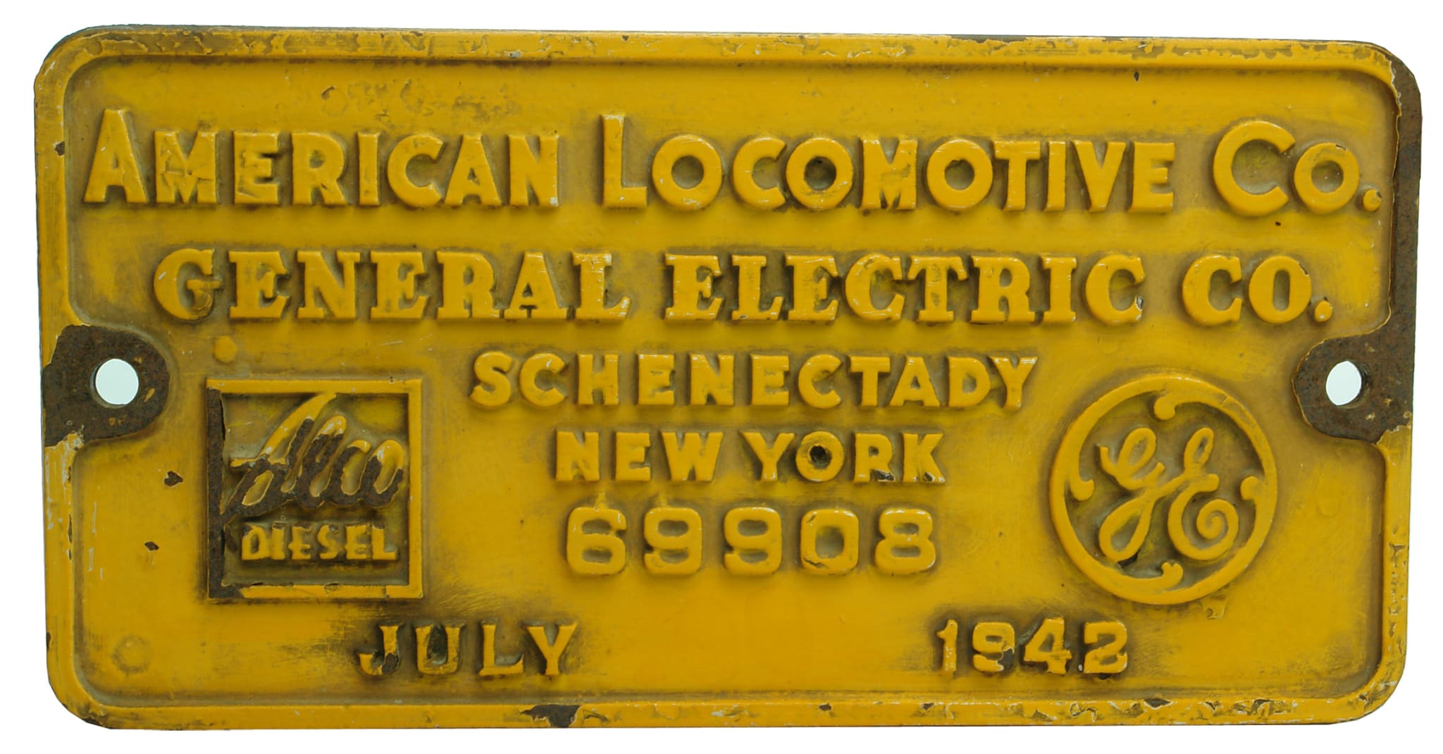 American Locomotive General Electric Schenectady Metal Plaque