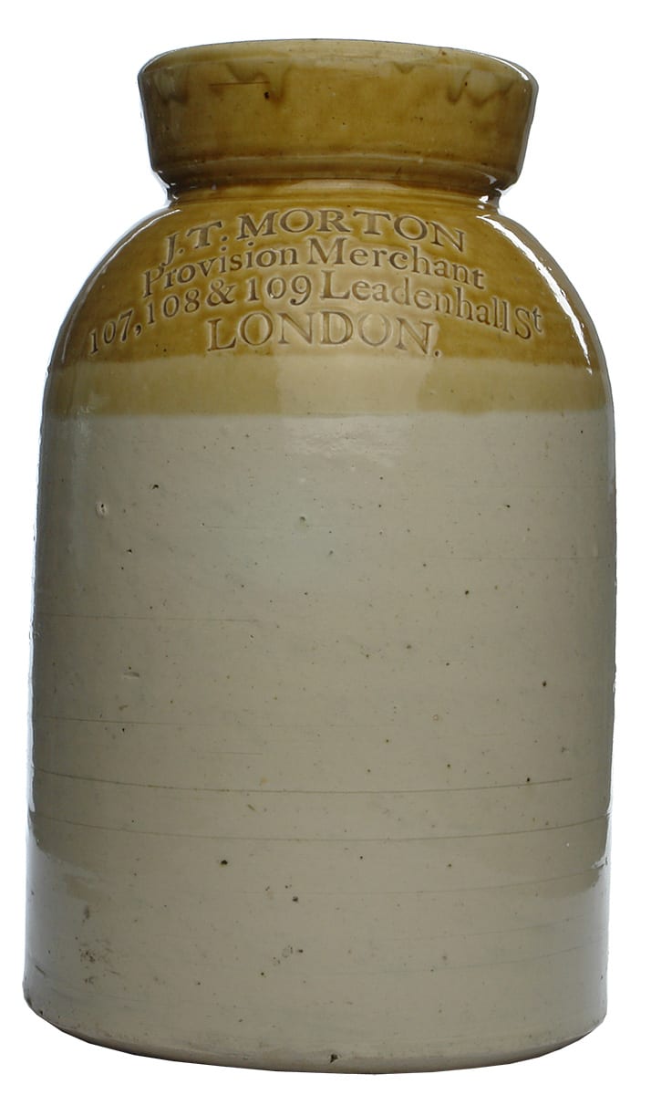 Morton Provision Merchant Leadenhall London Stoneware Pot
