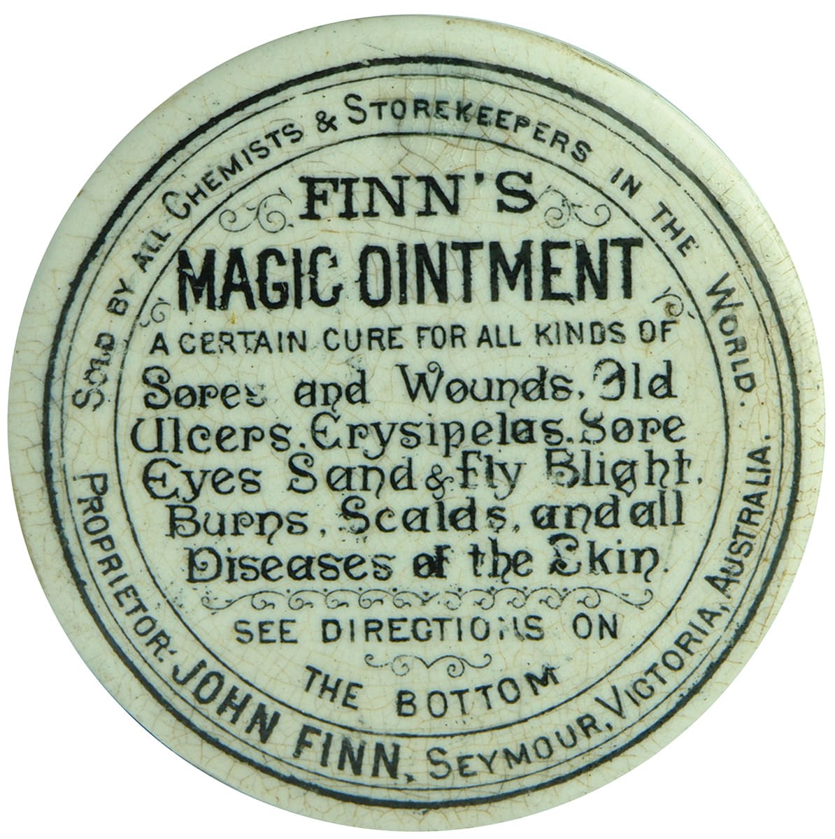 Finn's Magic Ointment Seymour Australia Potlid
