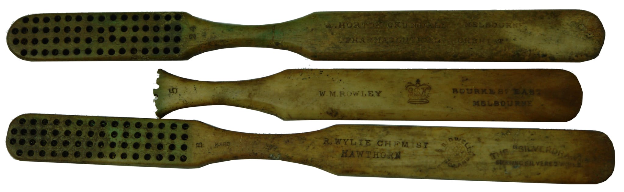 Collection Antique Bone Tooth Brushes