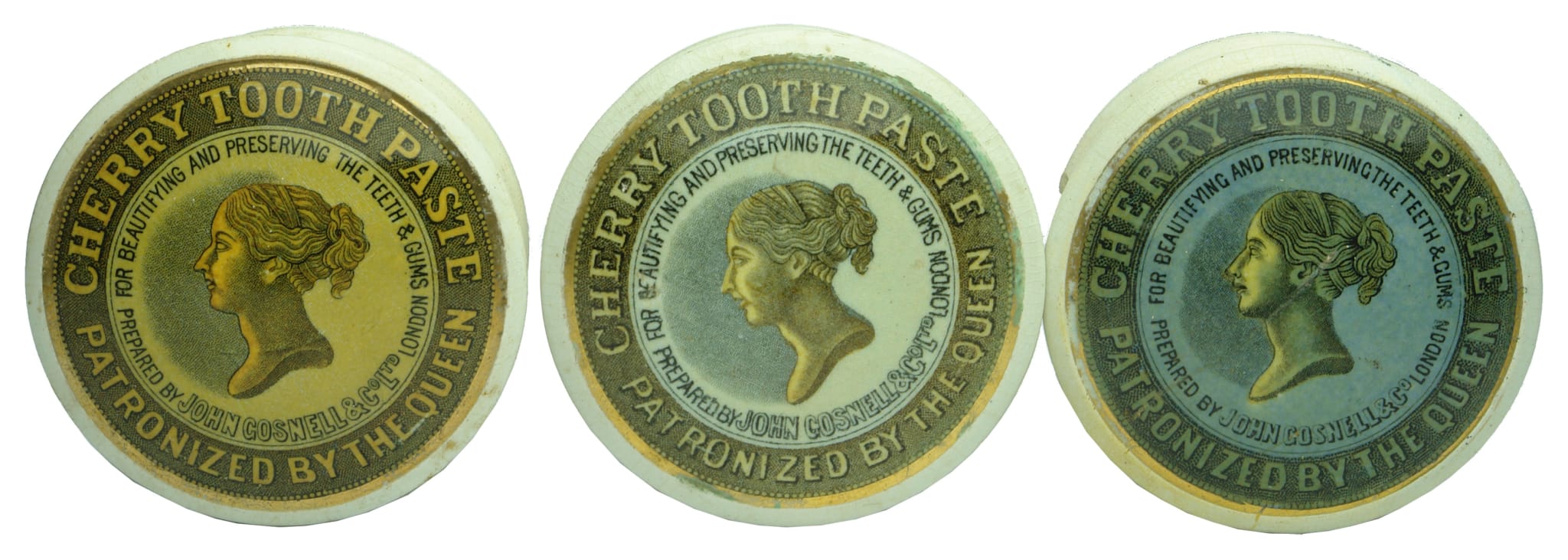 Collection Gosnell Queens Head Tooth Paste Pot Lids