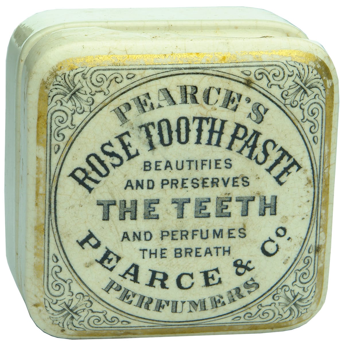 Pearce's Rose Tooth Paste Perfumers Pot Lid