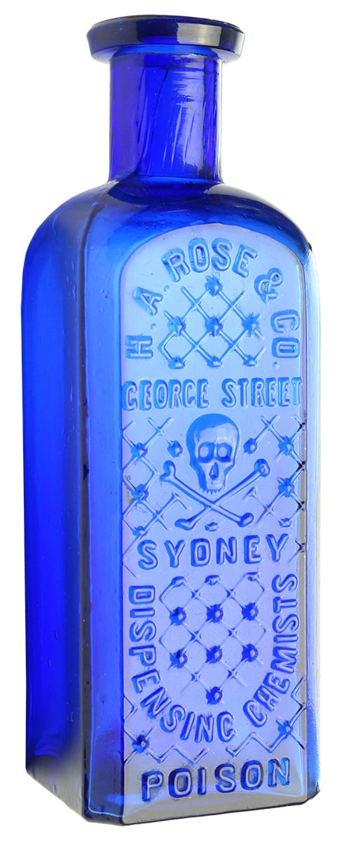 Rose George Street Sydney Skull Crossbones Blue Bottle
