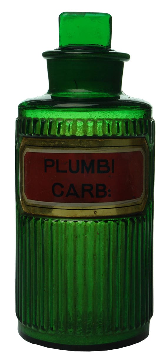 Plumbi Carb York Glass Green Pharmacy Bottle