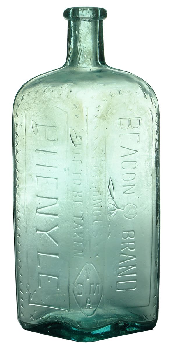 Beacon Brand Phenyle Poisonous Antique Bottle