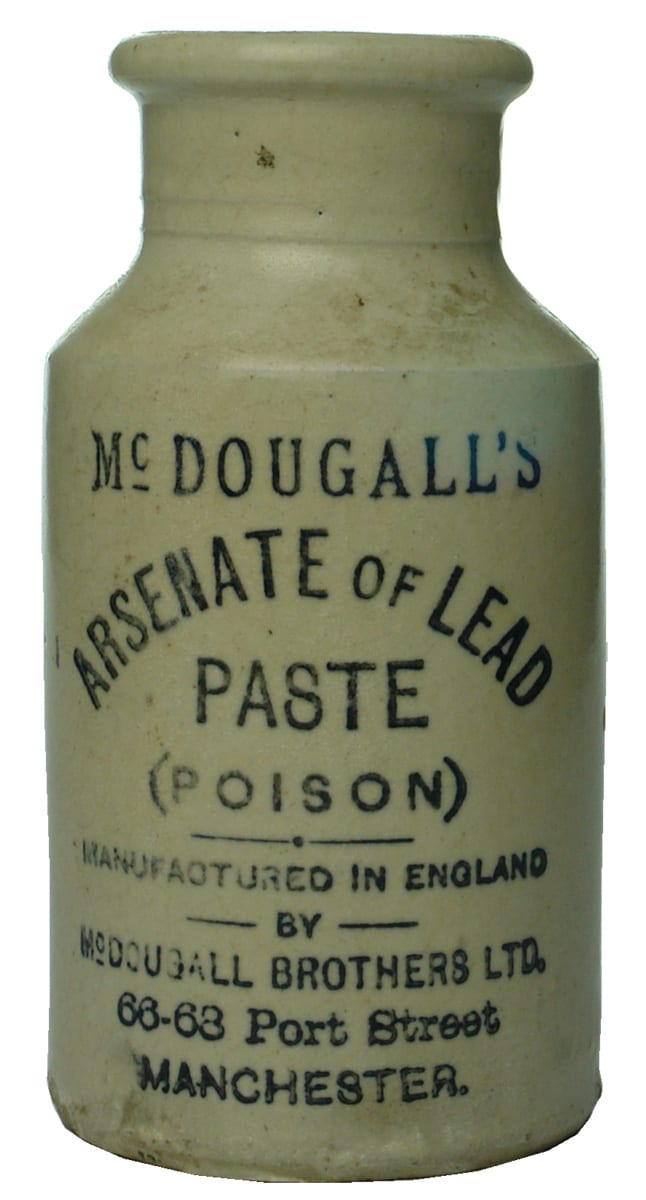 McDouballs Arsenate Lead Paste Poison Stone Jar