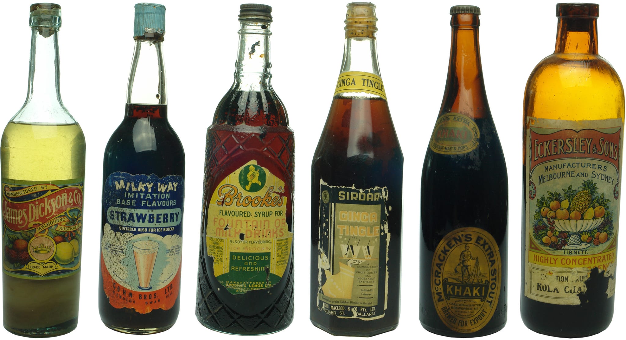 Collection VIntage Labelled Bottles