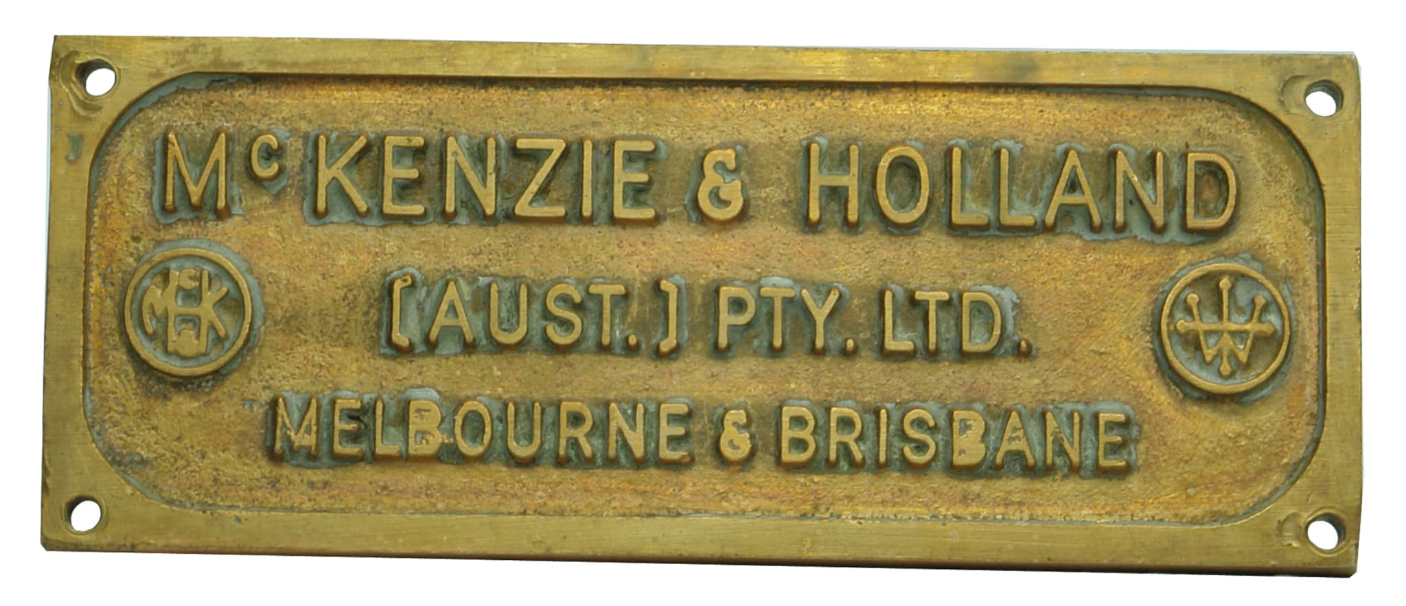 McKenzie Holland Melbourne Brisbane Brass Metal Plate
