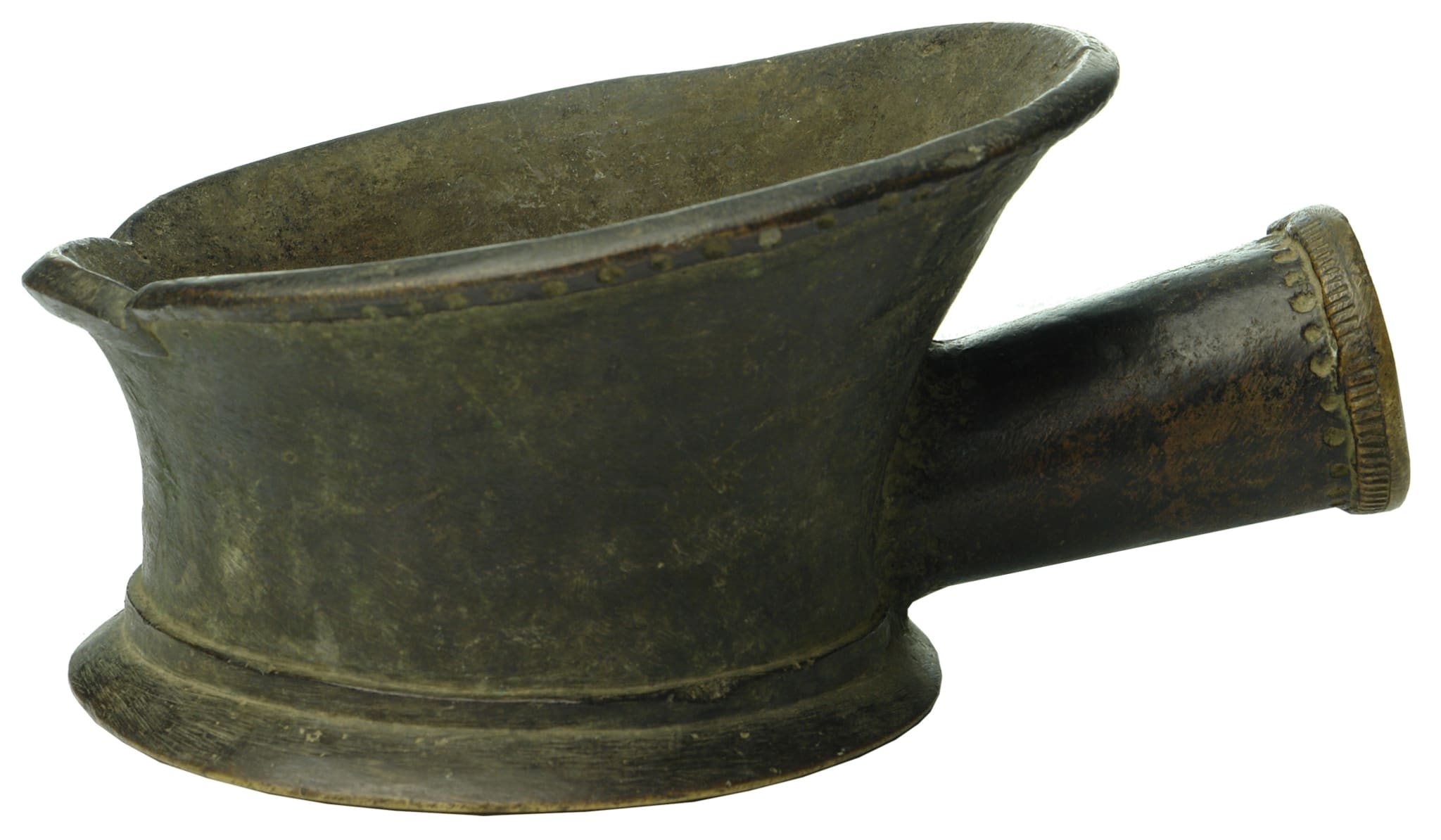 Antique Heavy Brass Melting Pot