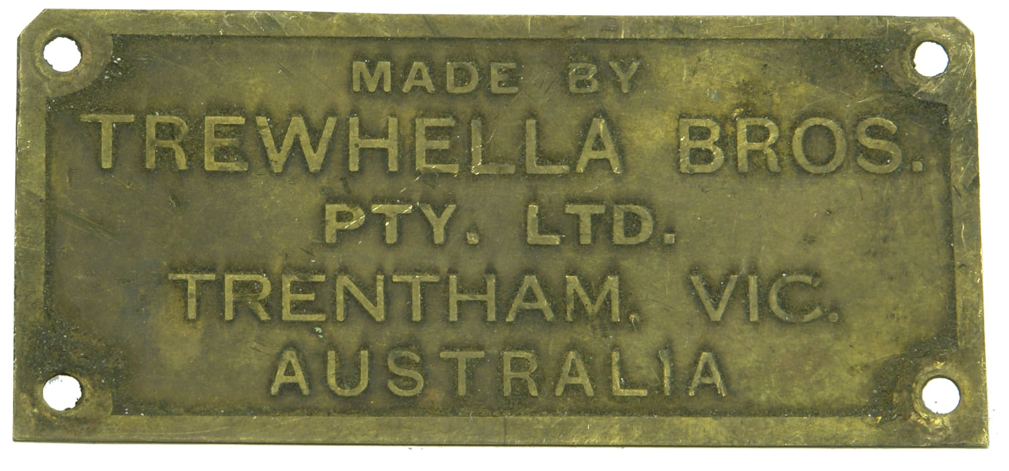 Trewhella Trentham Australia Brass Metal Plaque