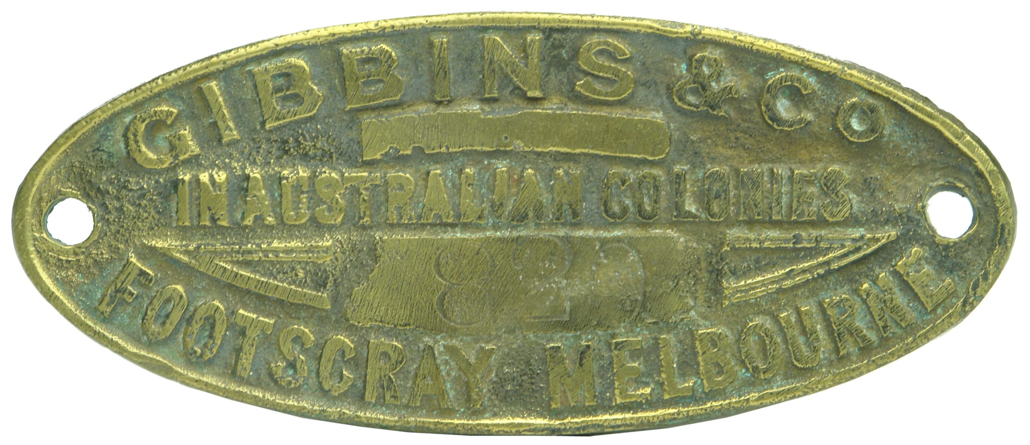 Gibbins Australian Colonies Footscray Metal Nameplate