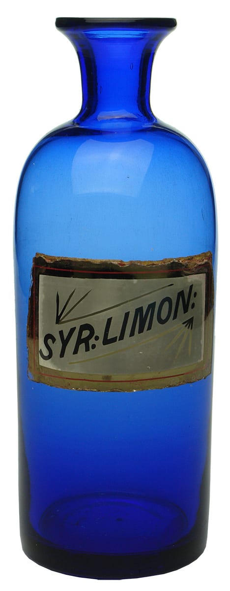 Cobalt Blue Limon Syrup Bottle