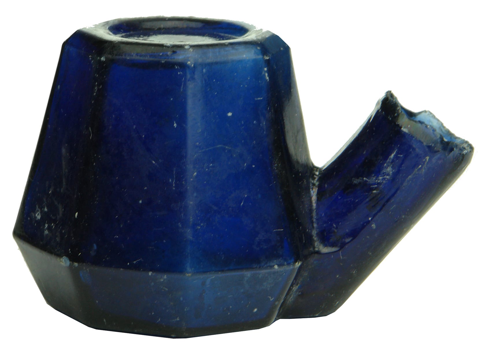 Cobalt Blue Glass Teakettle Ink Bottle