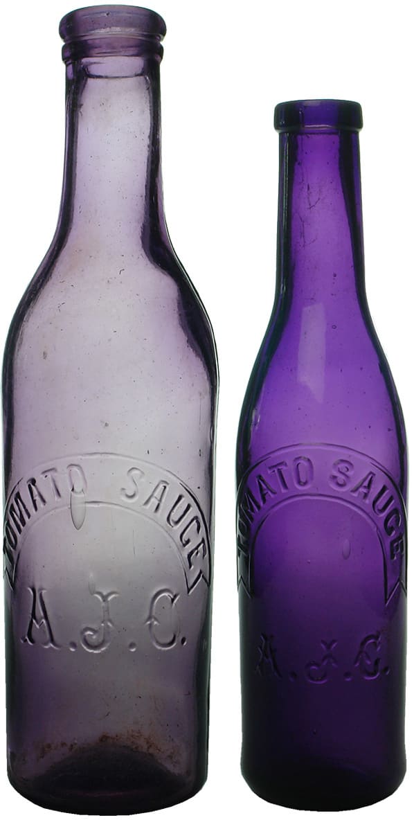 Antique Purple Sauce Bottles