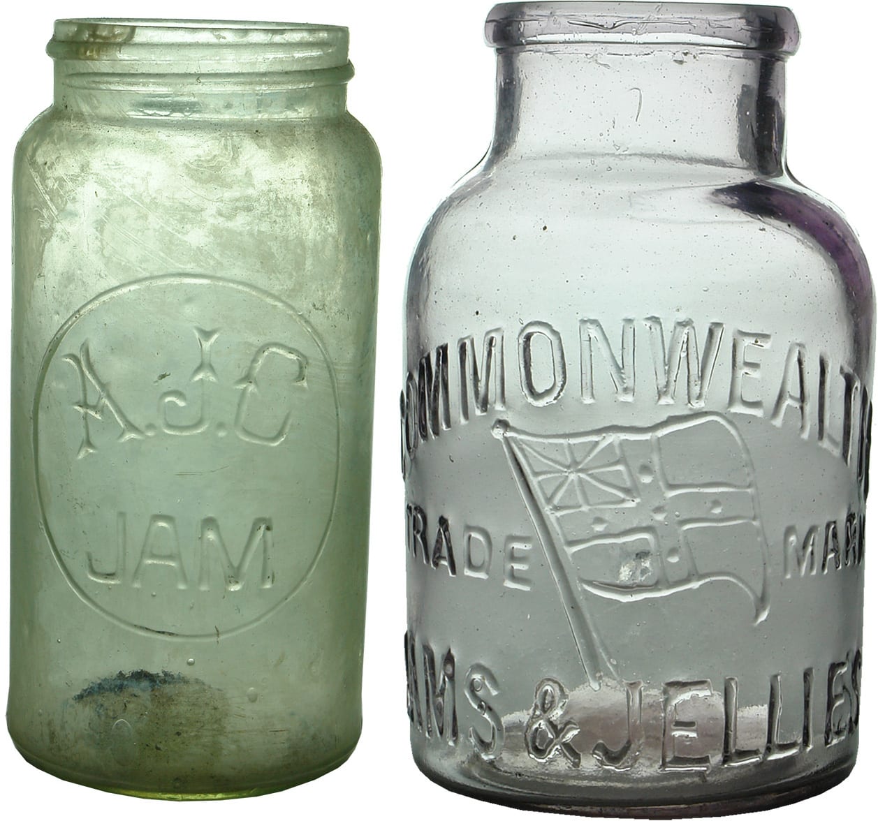 Vintage AJC Commonwealth Jam Jars