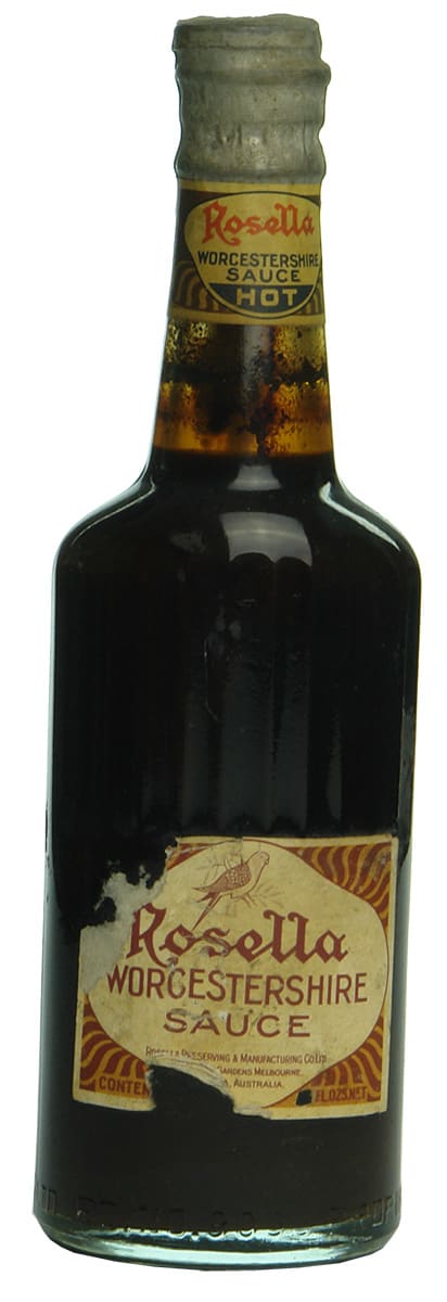 Labelled Rosella Worcestershire Vintage Bottle