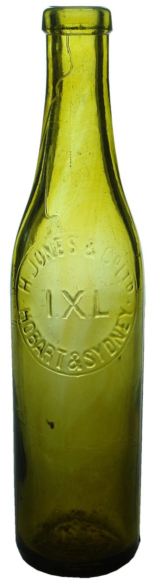 IXL Jones Hobart Sydney Yellow Green Glass Bottle