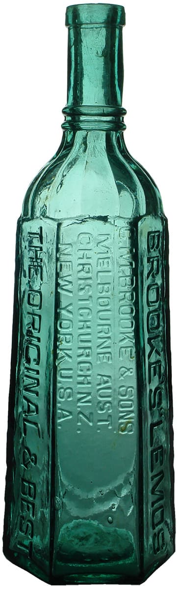 Brookes Lemos Melbourne Green Cordial Bottle